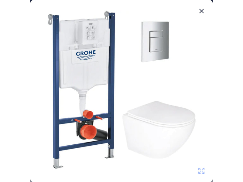 Комплект GROHE SET - підвісний унітаз Ellipse-0305-T3 + інст Grohe UA388400WG + кн 38732000 +