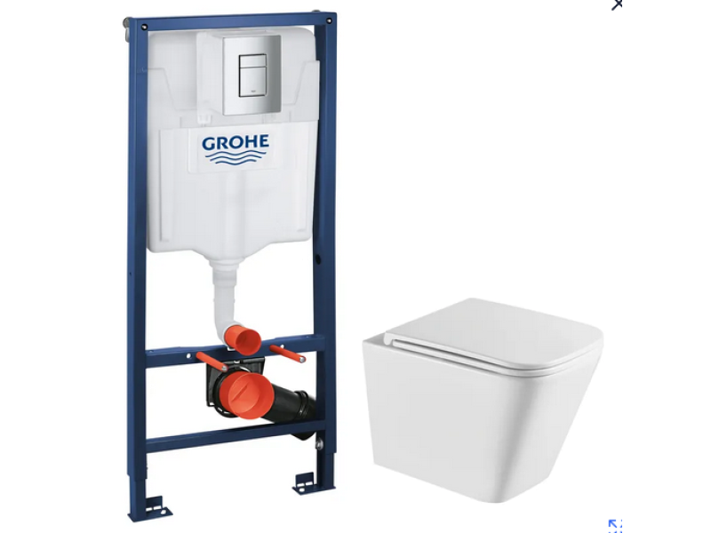Комплект GROHE SET - підвісний унітаз Quadro-0301-R + Grohe Rapid SL 38772001 +