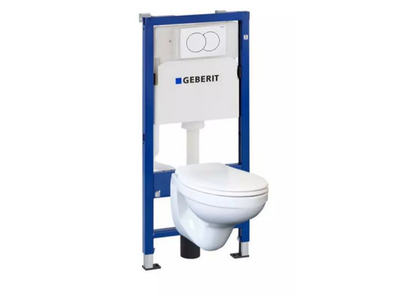 Монтажний комплект Geberit Duofix PRO з унітазом і клавішею Delta 01 біла (118.315.111)+
