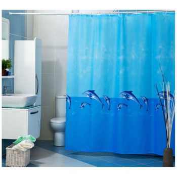 Штора Miranda WHALE 180*200см блакитний 3819B Штора Miranda WHALE 180*200см блакитний 3819B