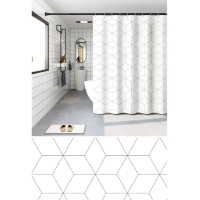 Штора Zerix SCP-020-180*180 колір Зигзаг Білий поліетилен