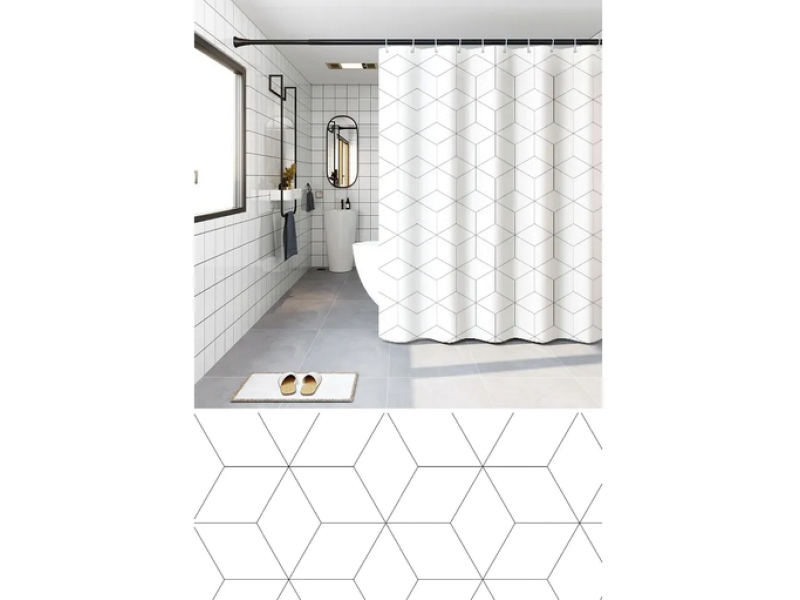 Штора Zerix SCP-020-180*180 колір Зигзаг Білий поліетилен