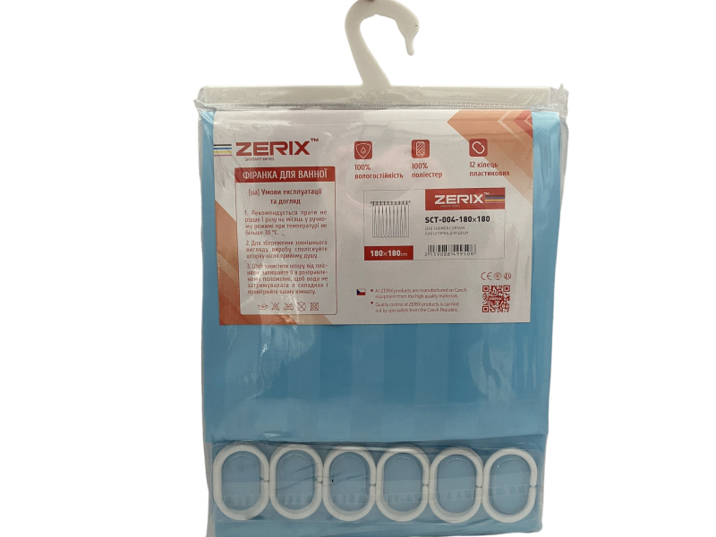 Штора Zerix SCT-004-180*180 колір Блакитний поліестер+