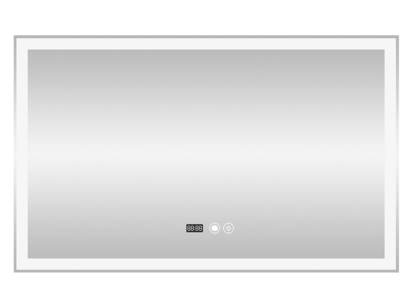 Дзеркало Mixxus FLAT MR04-100*60 (годинник, LED-підсвітка, антизапотівання)+