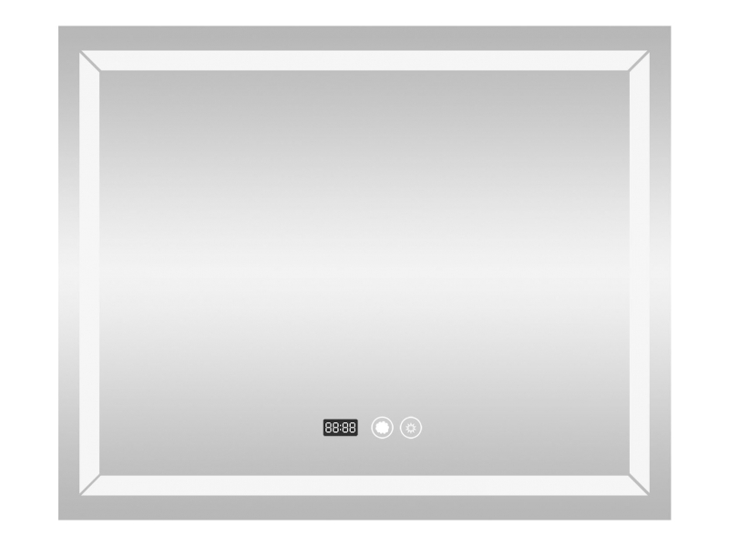 Дзеркало Mixxus LIGHT MR01-70*50 (годинник, LED-підсвітка, антизапотівання)+