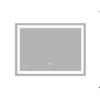 Дзеркало Zerix KUBIX MR03-80x60-REVERSE з LED Touch, Anti-fog, димером, регулятор Дзеркало Zerix KUBIX MR03-80x60-REVERSE з LED Touch, Anti-fog, димером, регулятор