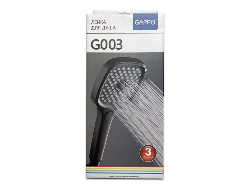 Лійка 3-поз - Gappo G003 чорний кнопка квадрат