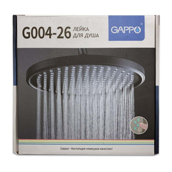 Лійка верхній душ Gappо G004-26 круг. 25см пласт. чорний Лійка верхній душ Gappо G004-26 круг. 25см пласт. чорний