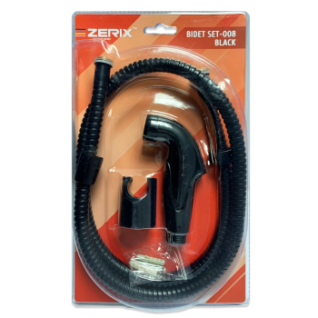 Комплект д/біде Zerix Bidet SET-008 Black лійка + шланг + кронштейн чорний Комплект д/біде Zerix Bidet SET-008 Black лійка + шланг + кронштейн чорний