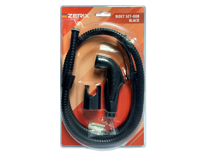 Комплект д/біде Zerix Bidet SET-008 Black лійка + шланг + кронштейн чорний