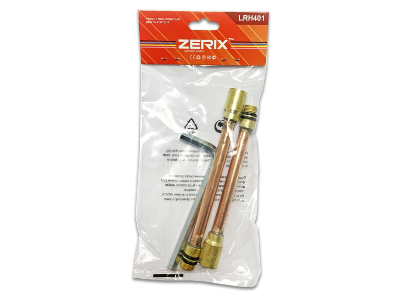 Подовжувач М10 мідний Zerix LRH401 (1 пара) + шестигр+