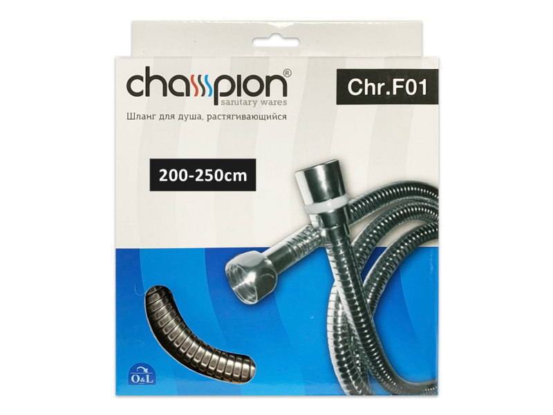Шланг д/душа Champion Chr.F01 2.0-2,5м стрейч (коробка)+