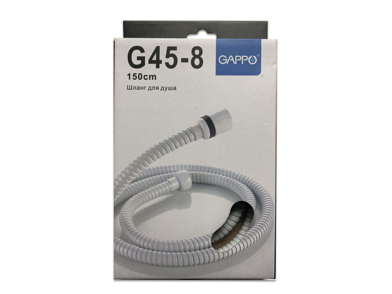 Шланг д/душа Gappo G45-8 1,5м силік, підш, коробка білий
