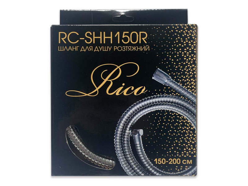 Шланг д/душа Rico RC-SHH150R стрейч розтяжн. 1,50-200см посил.(коробка)