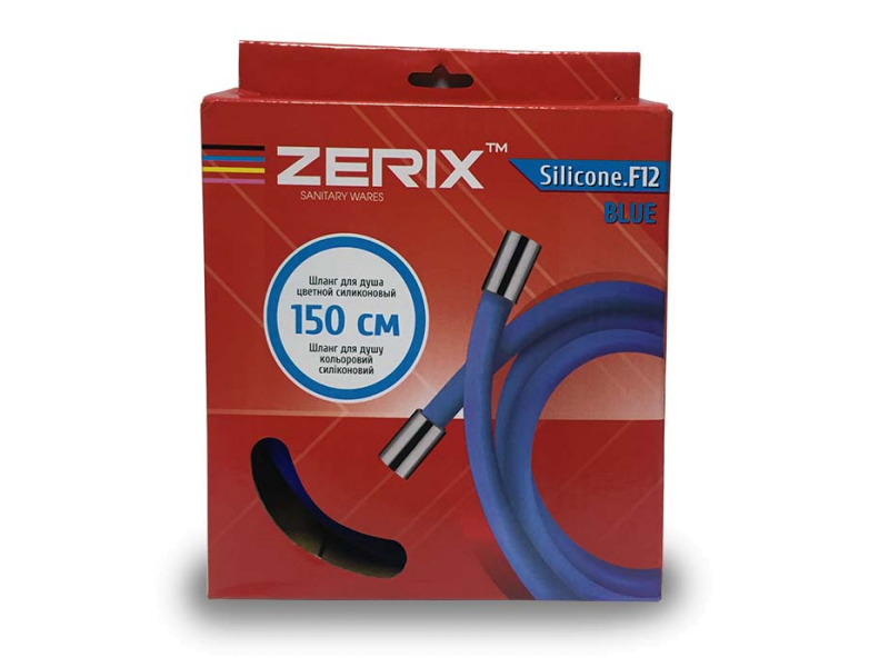 Шланг д/душа Zerix Silicone F12 1.5м силікон Blue