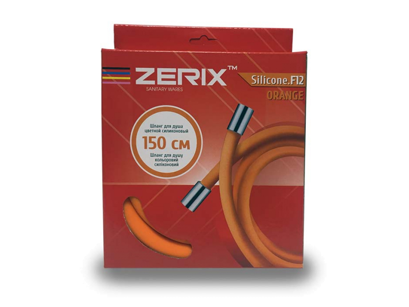 Шланг д/душа Zerix Silicone F12 1.5м силікон Orange