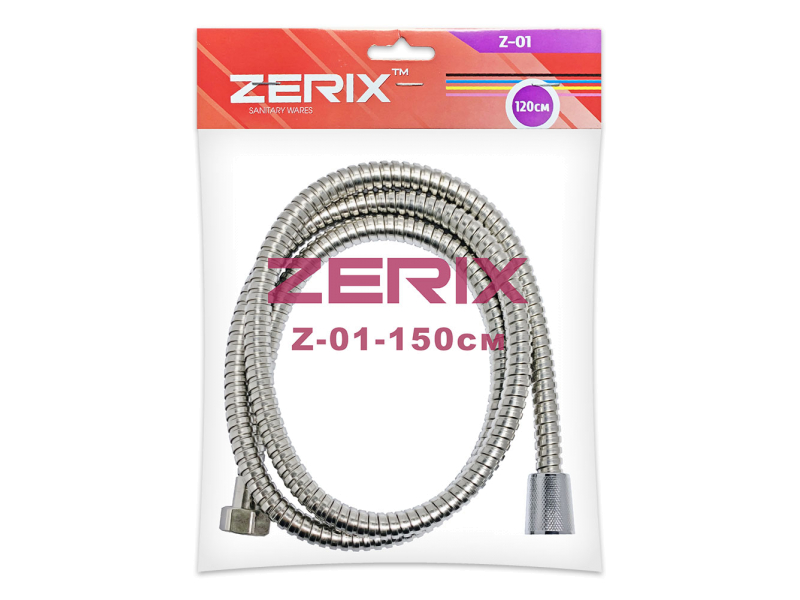 Шланг д/душа Zerix Z-01 1,2м (пакет) для гігіен душа+