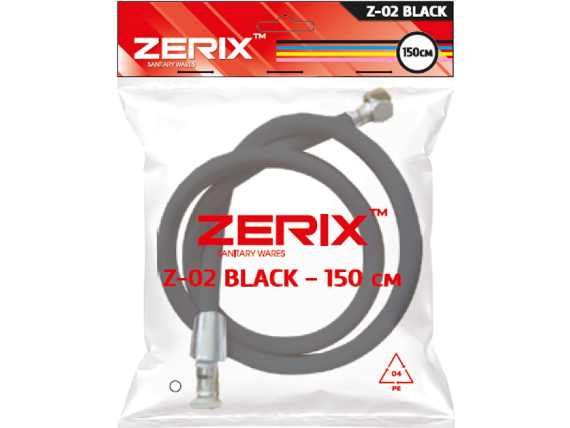 Шланг д/душа Zerix Z-02 BLACK 1,5м 