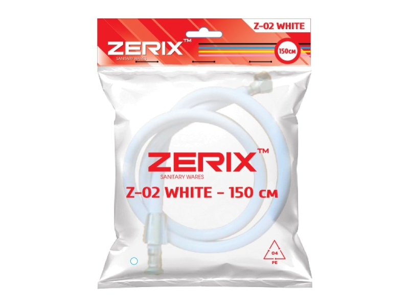 Шланг д/душа Zerix Z-02 WHITE 1,5м +