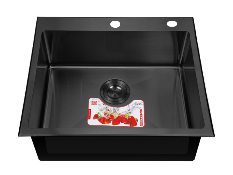 Мийка Zerix ZH5050B-215 (3.0/1.0) PVD-BLACK з диспенсером і сушкою для посуди +