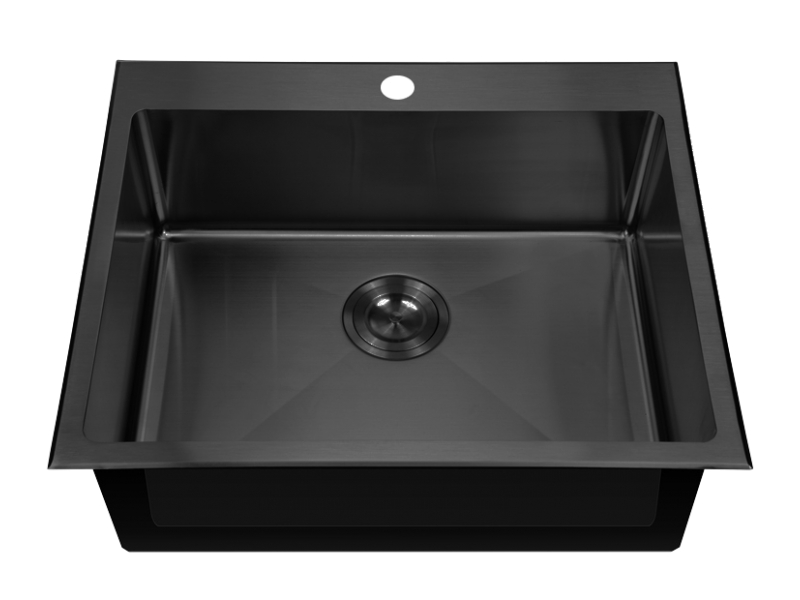 Мийка Zerix ZH6050B-215 (3.0/1.0) PVD-BLACK з диспенсером і сушкою для посуди +
