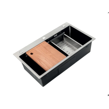Мийка Zerix ZH7545-SET-05 NANO-BLACK (3.0/0.8) комплект (графіт) +