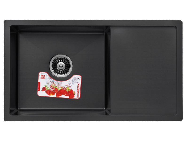 Мийка Zerix ZH7844B-215 (3.0/1.0) PVD-BLACK з сушкою для посуди