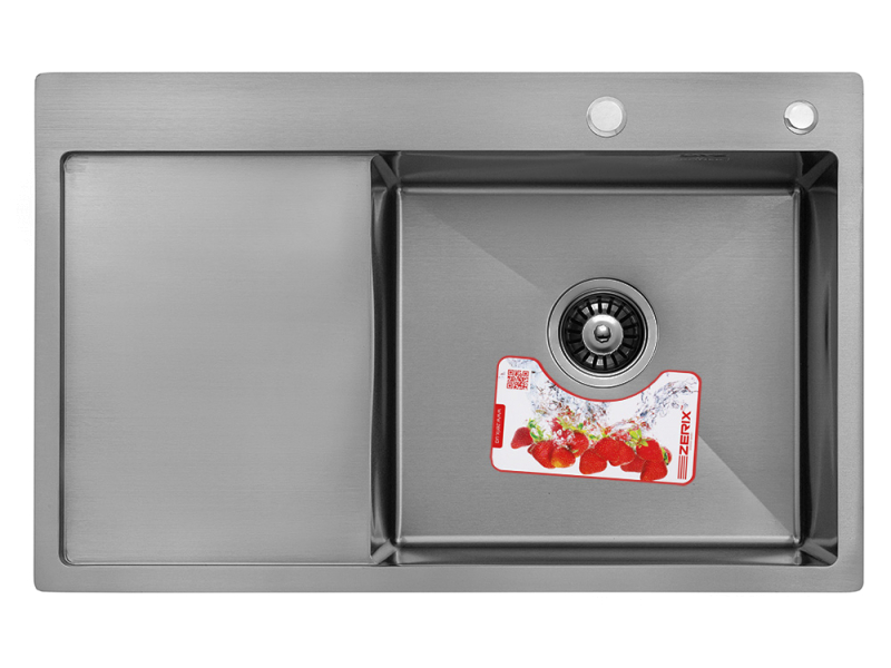 Мийка Zerix ZH7849RS-215 (3.0/1.0) satin з диспенсером і сушкою для посуди +