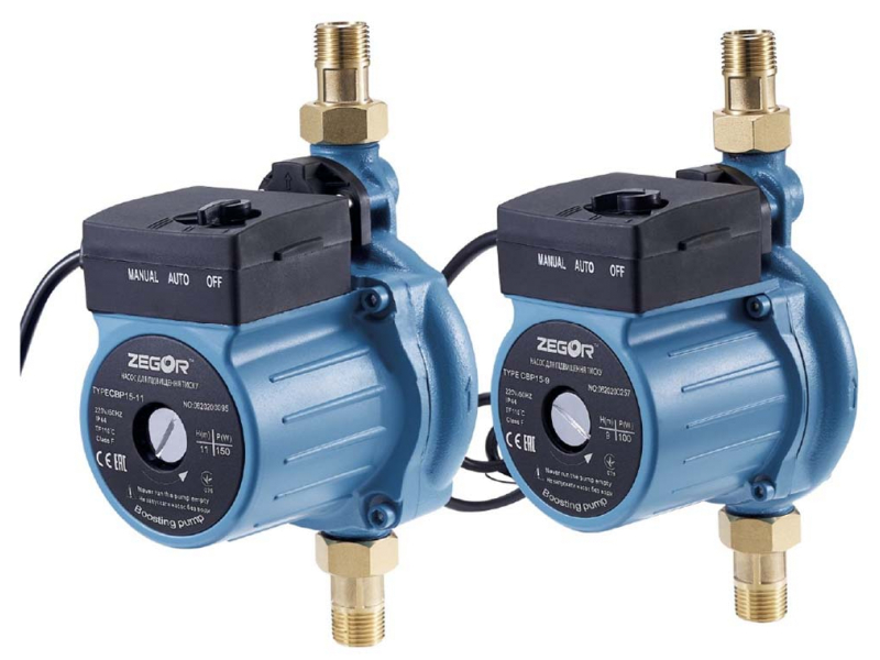 Насос Zegor для підвищення тиску CBP15-11 150w H11м Q1.5м³/г каб.гайки. + Насос Zegor для підвищення тиску CBP15-11 150w H11м Q1.5м³/г каб.гайки. +