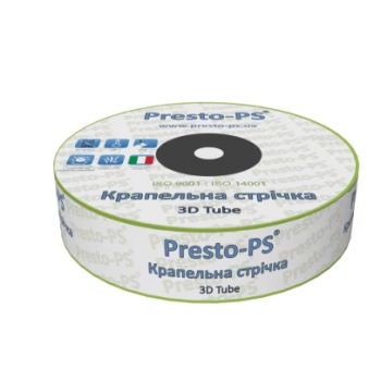 Стрічка крапельна Presto 3D-Tube (30см) 0,18 2,7л/г (500м) Стрічка крапельна Presto 3D-Tube (30см) 0,18 2,7л/г (500м)