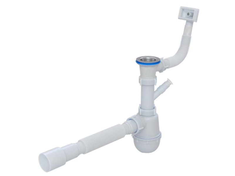 Сифон Waterstal для мийки А-4010 з переливом, з відводом, гофротрубою 1-1/2