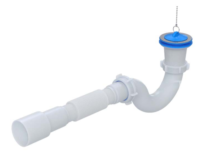 Сифон Waterstal для душ. піддону А-42589 з гофротрубою (дуга) 1-1/2
