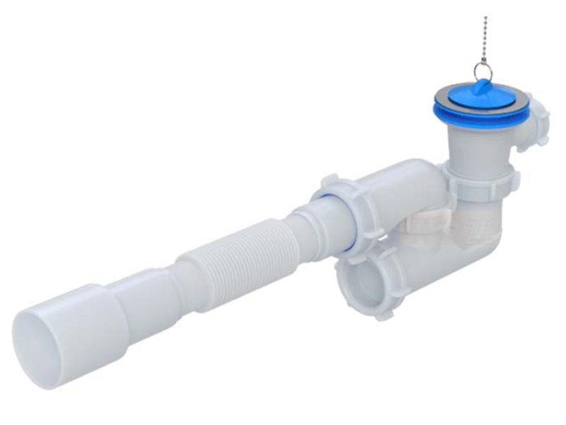 Сифон Waterstal для душ. піддону А-82589 з гофротрубою (регульований) 1-1/2