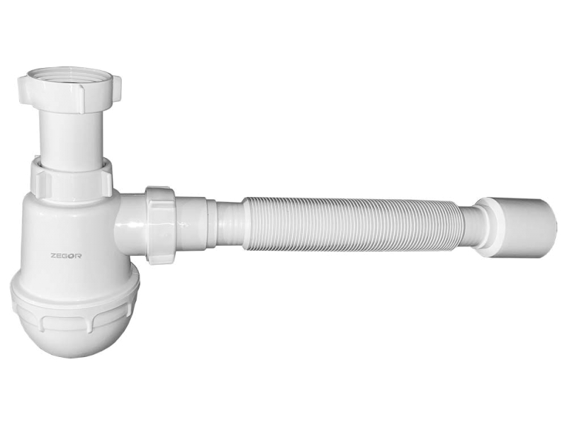 Полусифон Zegor для мийки з гофротрубою 40/50 DW-2212