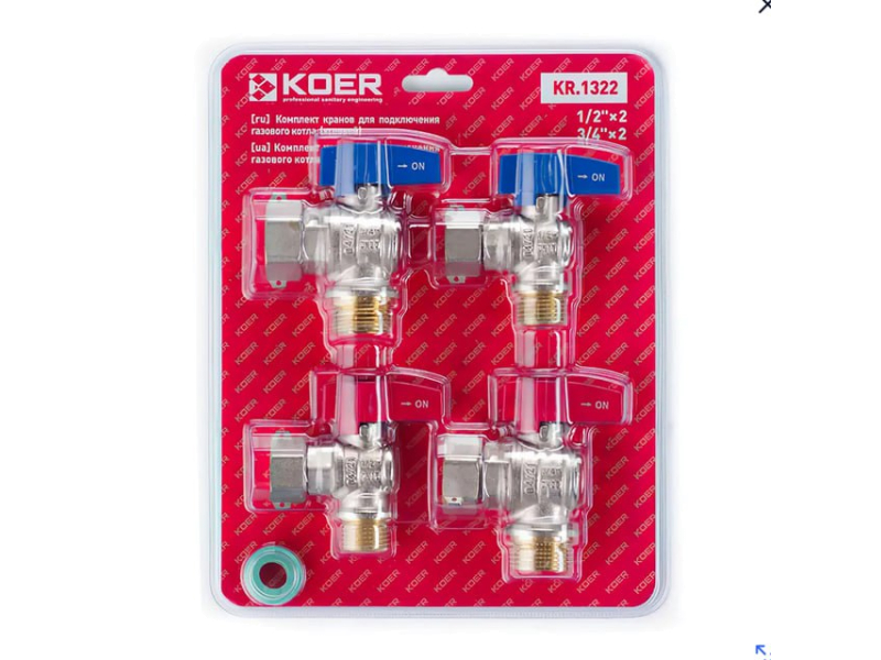Комплект для підключення газового котла кутовий Koer KR.1322 +