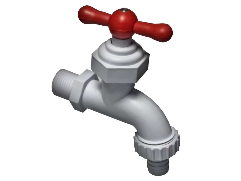 Кран водорозбірний пластм білий, мех (zdm 042)+